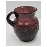 Amethyst Glass Hand Blown Pitcher 5.5" H
