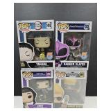 4 Funko Pops; Johnny Bravo, Zoey, Yahaba +