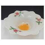 VTG Indiana Glass Milk Glass & Red Tulip Bowl 12"