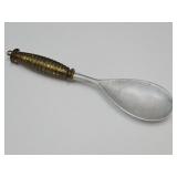 MCM Serving Spoon Aluminum & Amber Ribbed Resin