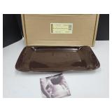 Longabereger Pottery- Appetizer Tray-Brown
