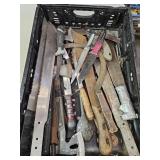 Tote Of Machetes, Knives, Hatchet +