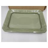 Longaberger Pottery-Lg Rectangle Platter-Sage