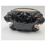 3 Faced Black Cat Halloween Ceramic Dish See Size