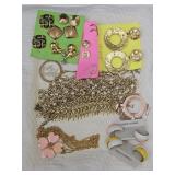 Costume Jewelry; Pink Flower Necklace & More