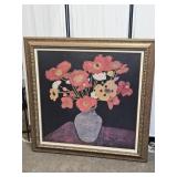 Large Floral Framed Wall Decor 44 x 45"