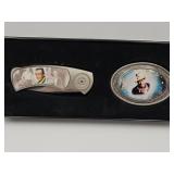 John Wayne Knife & Belt Buckle W Tin