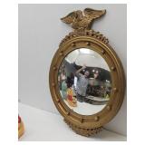 Antique Wooden America Eagle Convex Mirror