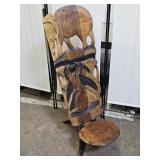 African Hand Carved Tribal Chair