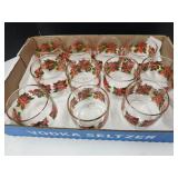 11 Pointsettia Glasses 3"H