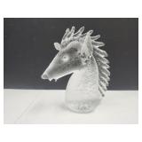 Horsehead Glass Paperweight 6"H