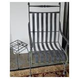 Vintage Heavy Wrought Iron Side Table & Chair