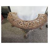 Heavy Cast Iron Curved Bench See Pics 36 x 16.5" H