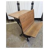 Cast Iron Base Columbia Oak School Desk