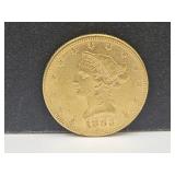 1882 $10 Gold Eagle  Coin