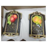VTG Pair 1971 Chalkware Wall Plaques