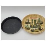 Fance Cousances 26 Pie Dish 10.5" W & Wood Bowl
