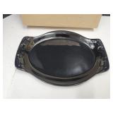 Longaberger Pottery- Black Sm Oval Platter 9 1/4"L
