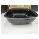Longaberger Pottery-Black Square Serving Bowl w bx