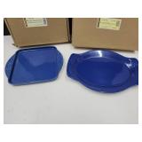 Longaberger- Blue 8x8 Baking Lid Tray & Platter