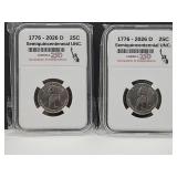 2 UNC Quarter Coins - 2026 Independence