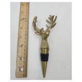 Stag Head Metal Wine Bottle Stopper