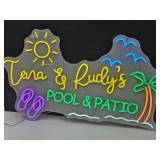 32 x 17" Pool & Padio Light Up Sign