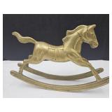 Large 13 x 8 1/4" h Brass Rockig Horse