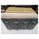 12 Drawer File Cabinet  16 x 12 x 9.5" h