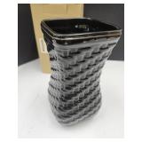 Longaberger Pottery-Black Sm Vase 8 1/2" w bx