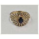 Beautiful 14k Gold Ring w Sapphire  SZ 6.5