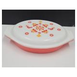 VTG Pyrex Friendship 1 Qt Dish W Lid VGC