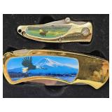 2 Eagle Pocket Knives With Tin