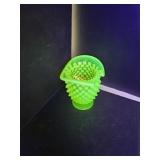 Uranium Glass Hobnail Broken Fenton Topaz