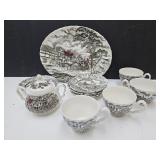 Royal Mail Stafordshire England Dish Set