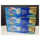 3 NIP CLOROX Toilet Wand Refills 30 Total