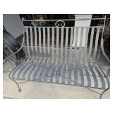 Vintage Heavy Wrought Iron Bench 50" Wide