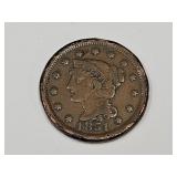 1851 Large Cent Penny Coin