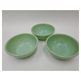 3 Jadite Cereal Bowls 5 1/2" wide