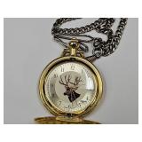 Majesti Running  Pocket Watch with Deer & Fob
