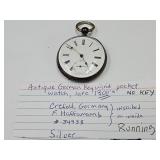 Antique Silver  German Key Wind 1800