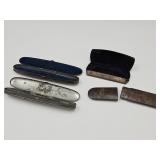 4 Antique Metal Optical Eyeglass Cases