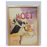 Framed MOET Champagne Poster Wall Decor  21x27"h