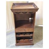 Wood Wine Holder Cabinet  W Tray  15.5 x14.5 x 32