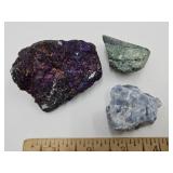 Beautiful Jade, Blue Calcite & Peacock Ore To 2.5"