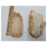 2 Gorgeous Orange & White Selenite / Calcite To 6"