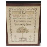 Friendship 17.5 x 21.5" Framed  Needlepoint Art