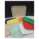 Lot Of Lunch Trays & Fiber Glass Tray