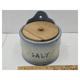 Antique AE Hall Blue & White Box Crock W Lid