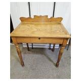 Antique Oak  Writing Desk  33.5 x 21.5 x 36"